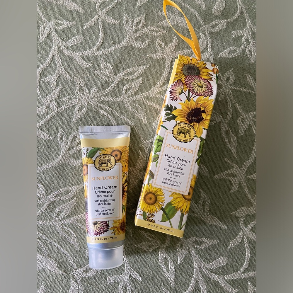 michel sunflower hand cream with moisturizinf shea butter made england boxed